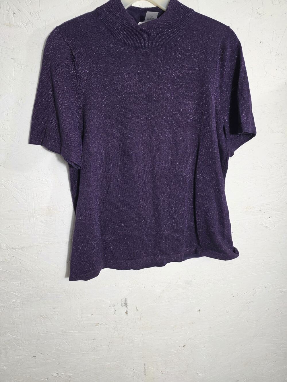 Tan Jay Purplish Metalic Blouse Size